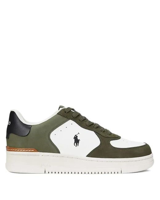 Polo Ralph Lauren Brown Masters Court Contrasting-Panel Sneakers for men