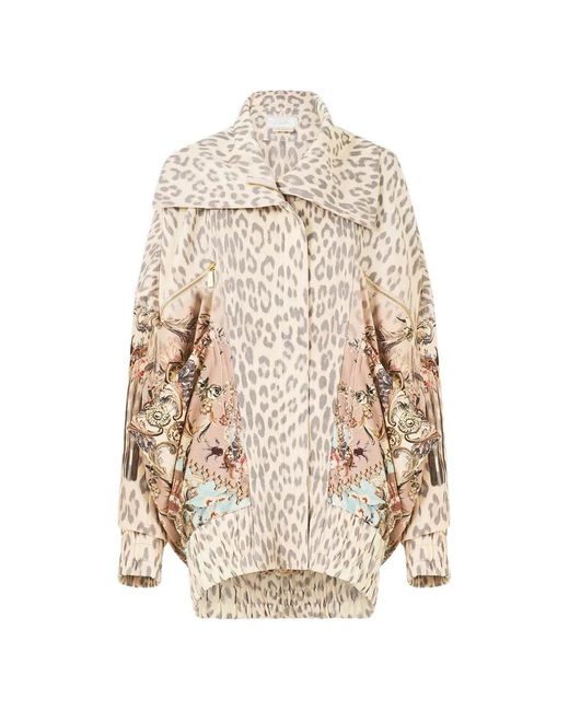 Camilla White Leopard-Print Crystal-Embellished Jacket