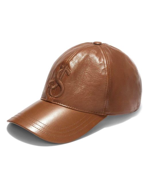 Cappello da baseball in pelle di Jil Sander in Brown da Uomo