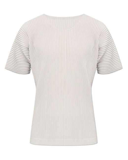 T-shirt a maniche corte di Homme Plissé Issey Miyake in White da Uomo