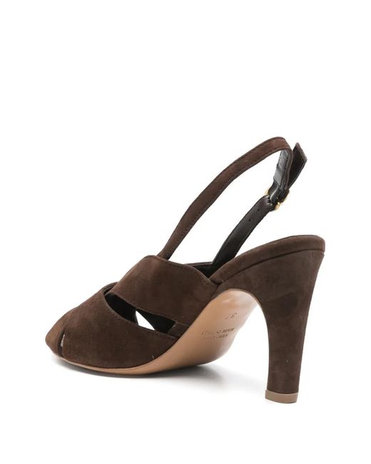 BIANCADI Brown Crossover-Strap Sandals