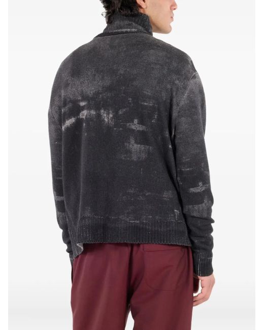 Roberto Cavalli Gray Turtleneck Wool Sweater for men