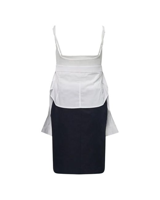 Pushbutton White Layered-Effect Dress