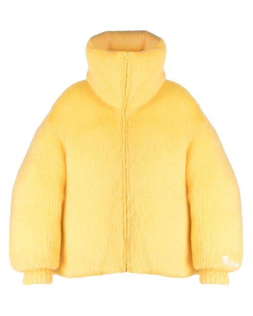 Marni Yellow Brushed-effect Down Puffer Jacket