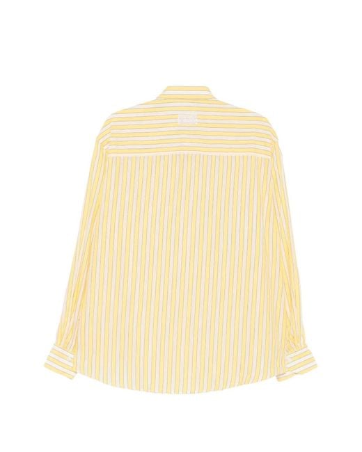 LC23 Natural Striped-Pattern Button-Down Shirt for men