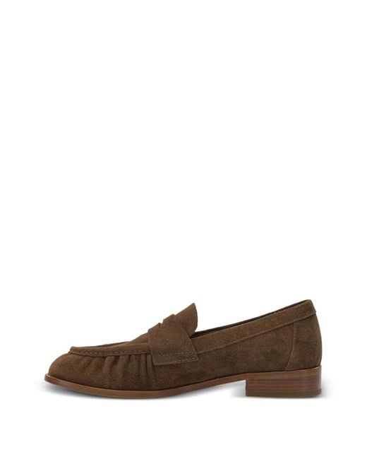strategia shoes Brown Ruched Suede Loafers