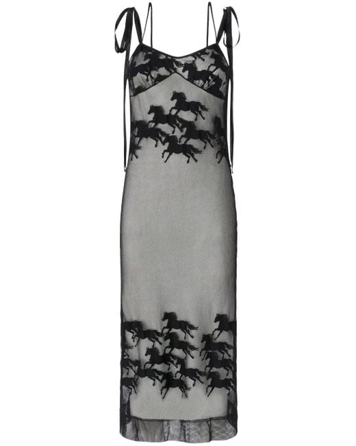 Robe Mi-Longue À Détail De Cheval Pinko en coloris Gray