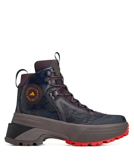 Adidas By Stella McCartney Blue X Terrex Camouflage-Print Hiking Boots for men