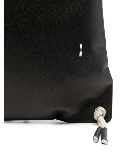 Rick Owens Black Leather Backpack