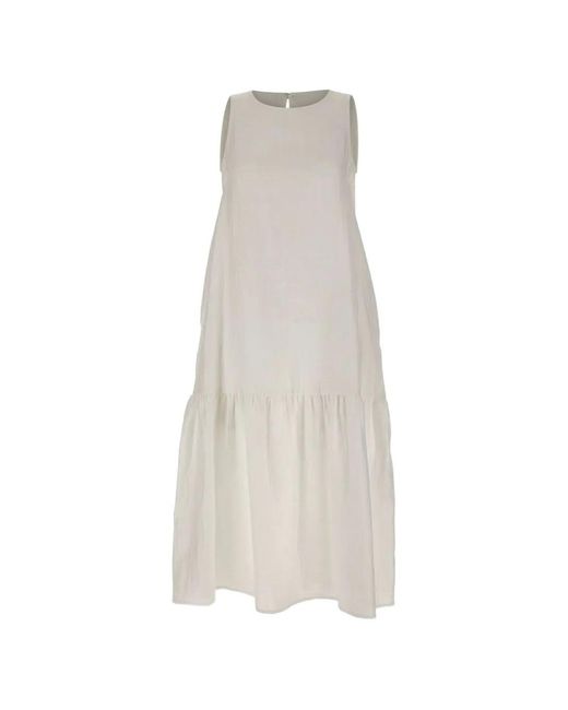 Kaos White Sleeveless Midi Dress
