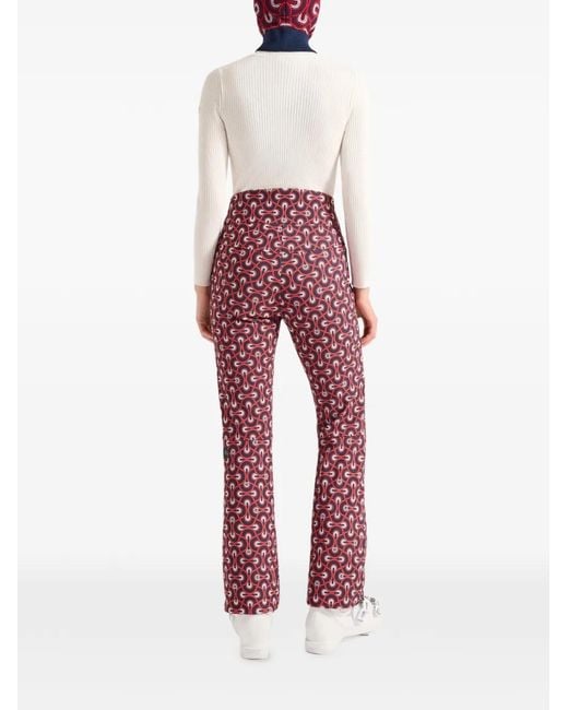 Fusalp Red Diana Patterned Zip Ski Pants