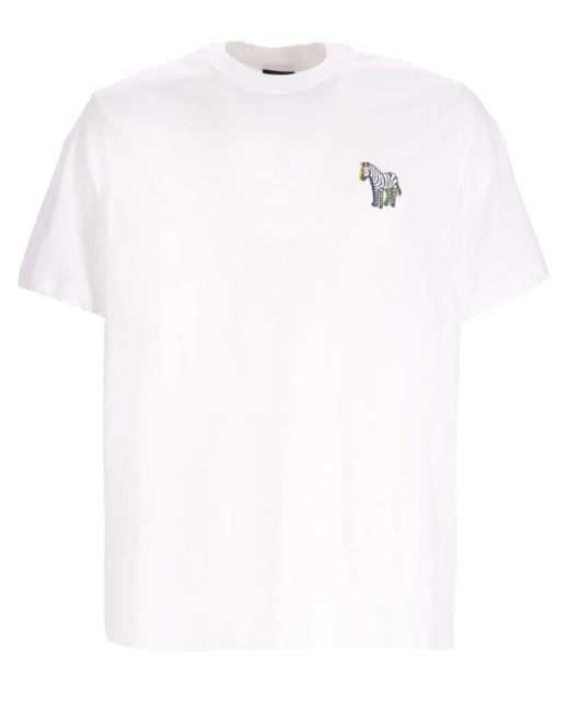 メンズ Paul Smith ゼブラロゴ Tシャツ White