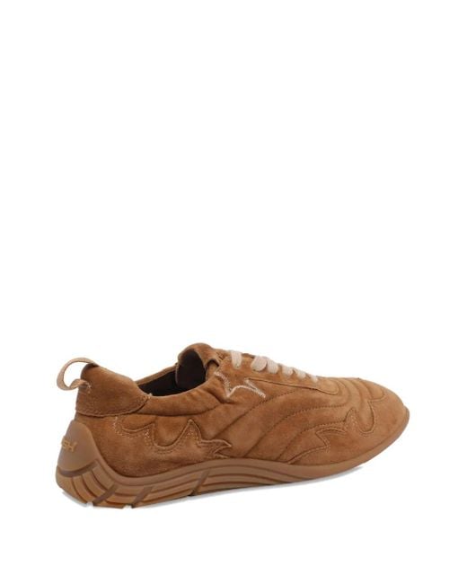 Ash Brown Suede Lace-Up Sneakers