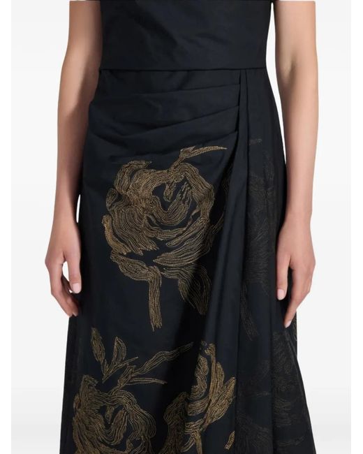 Liviana Conti Black Robe À Fleurs Brodées