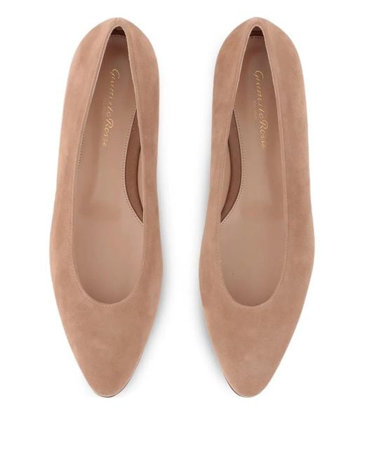 Gianvito Rossi Brown Point-Toe Ballet Flats