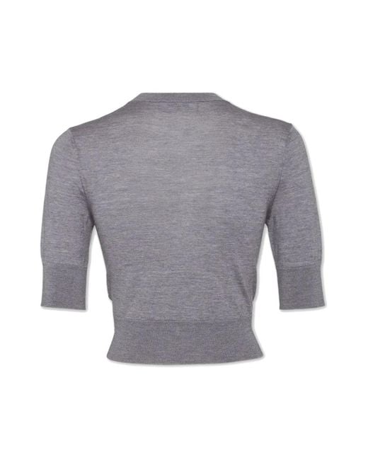 DSquared² Gray Cropped Knitted Top