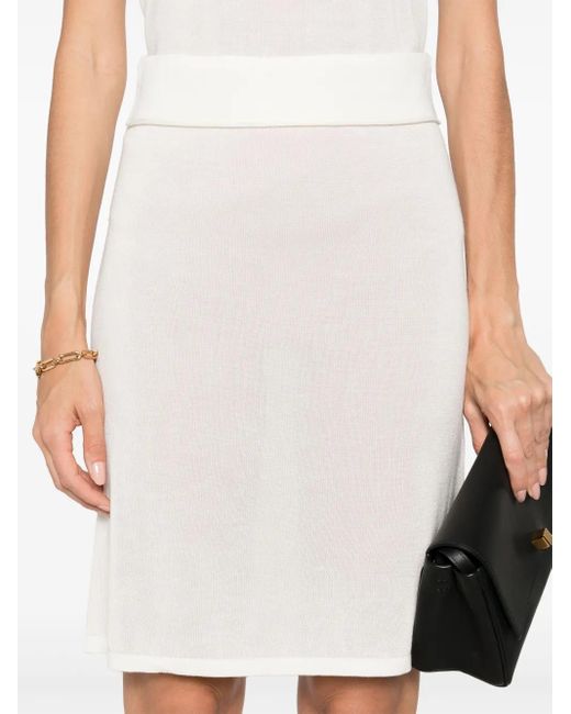 Totême  White Knitted Mini Skirt