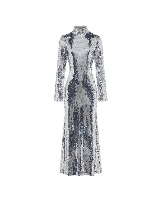 Simon Miller White Sculpty Sequin-Embellished Maxi Dress