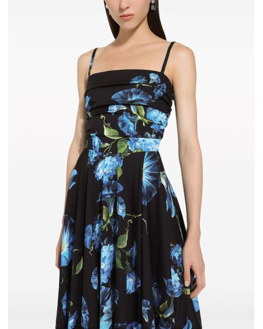 Dolce & Gabbana Midi-jurk Met Print in het Blue