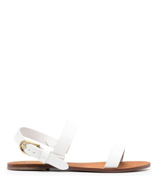 Polo Ralph Lauren Strappy Leather Sandals in White | Lyst UK