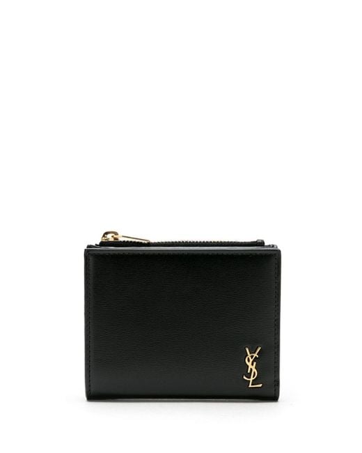 Saint Laurent Tiny Monogram Zip Wallet in Black Lyst