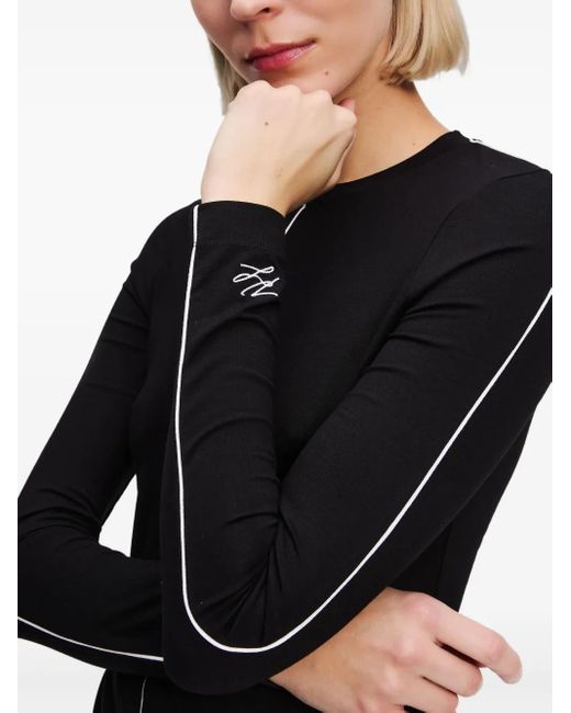 Karl Lagerfeld コントラストパイピング トップ Black