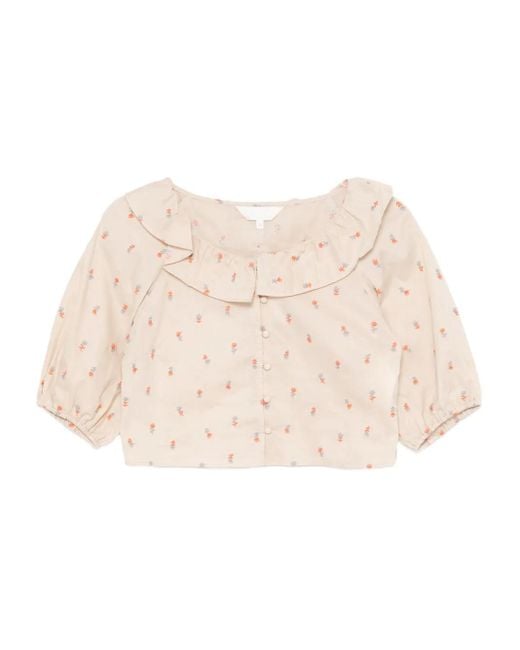 Camicia Con Ricamo di To b. by agnès b. in Natural