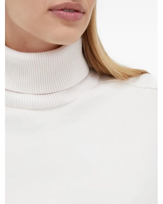 Morgan White Roll-Neck Sweater