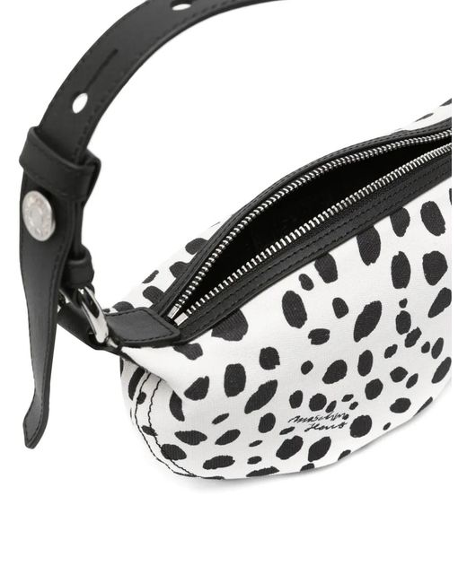 Moschino White Spot-Print Cotton Shoulder Bag