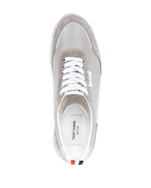 Thom Browne White Vitello Calf Alumni Sneakers for men