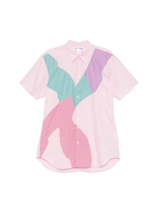 Comme des Garçons Overhemd Met Patchwork in het Pink voor heren