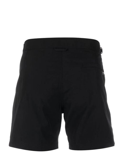 McQueen Black Buckle-Detail Swim Shorts for men