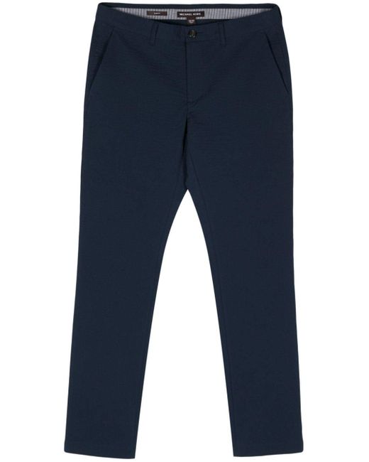 Pantalones rectos de tejido seersucker Michael Kors de hombre de color Blue