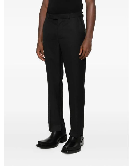 Notrainproof Black Side-Slit Tailored Trousers for men