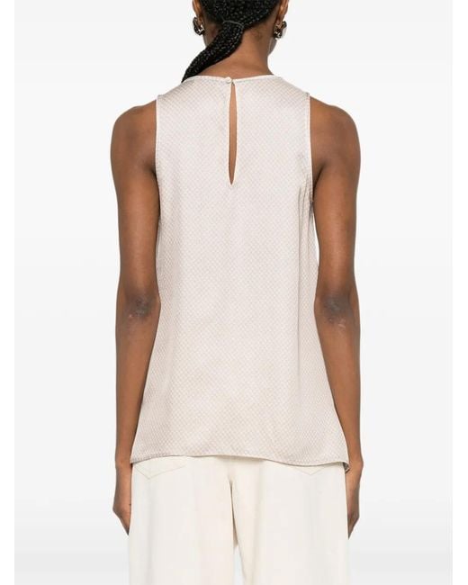 Peserico White Blouse À Imprimé Géométrique