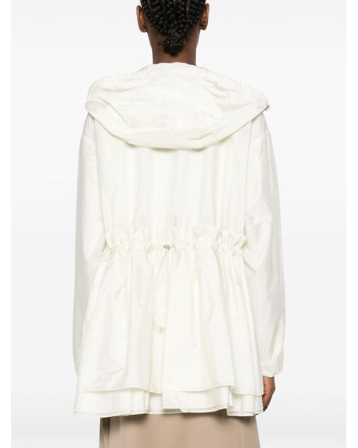 Moncler White Wete Hooded Jacket