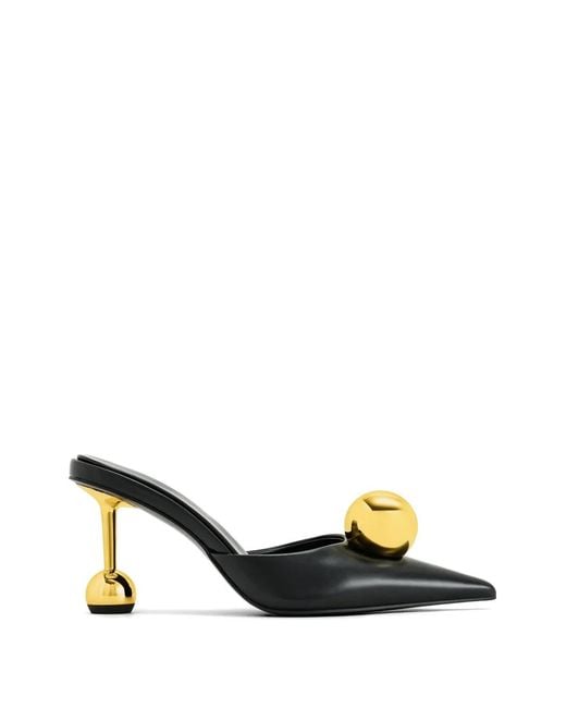 JW PEI Black Mules Sofia À Talon