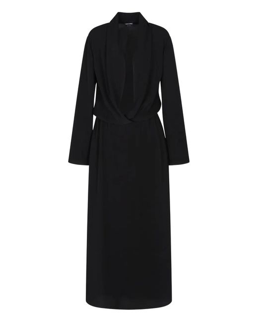 Giorgio Armani Black Long-Sleeve Midi Dress