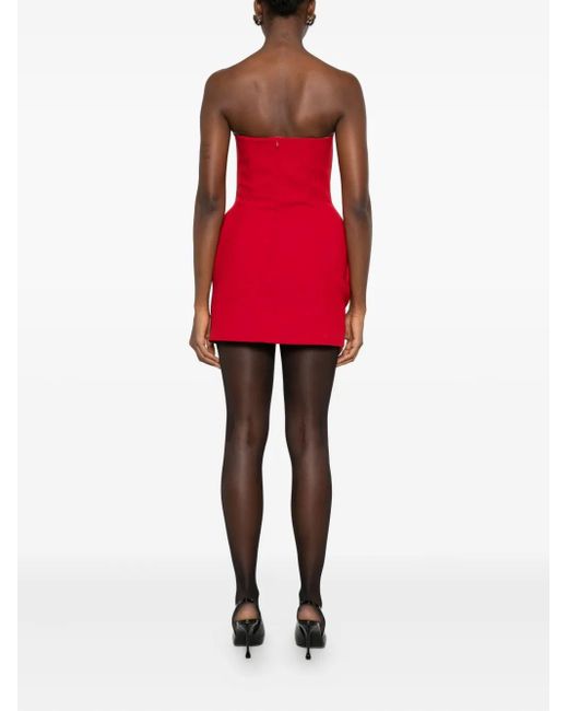 Magda Butrym Red Draped Strapless Mini Dress