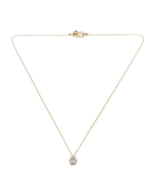 Sophie Bille Brahe White 14K Luna Pearl Necklace