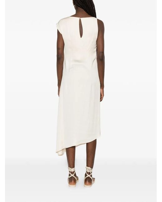 Peserico White Embellished Draped Dress