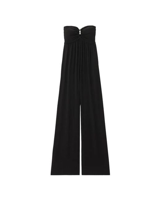 Ba&sh Jema Strapless Gesmockt Jumpsuit in het Black