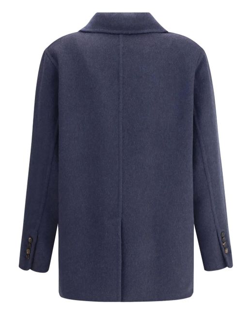 Brunello Cucinelli Jas Met Dubbele Rij Knopen in het Blue