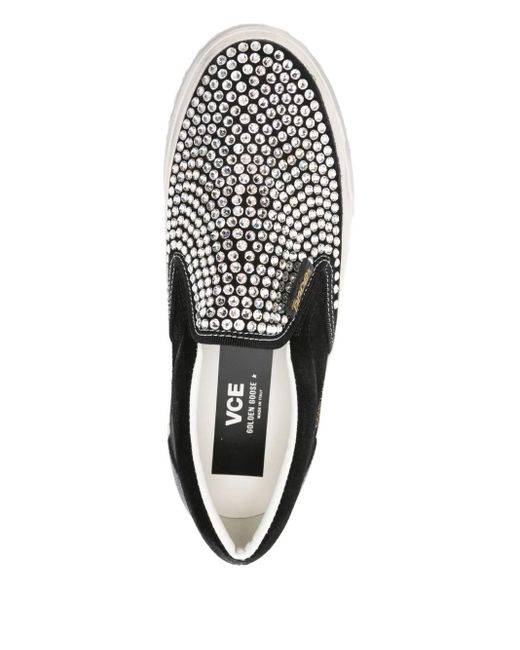 Golden Goose Deluxe Brand Black Vce Crystal-embellished Slip-on Sneakers