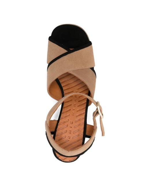 Chie Mihara Natural Criss-Cross Buckle Sandals