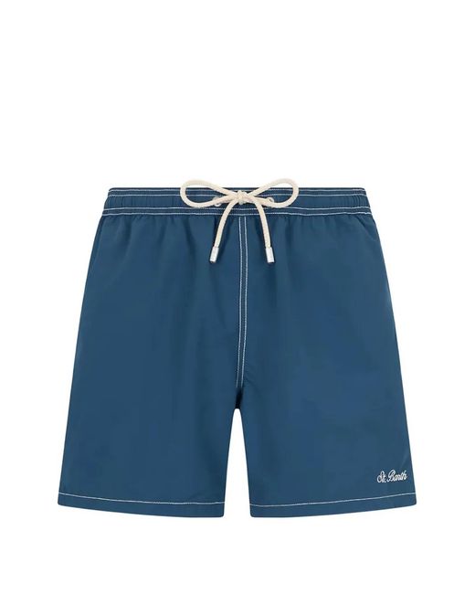 Mc2 Saint Barth Blue Short De Bain Patmos À Lien De Resserrage for men