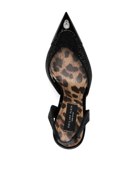 Philipp Plein Black Decollete 105Mm Crystal-Embellished Pumps