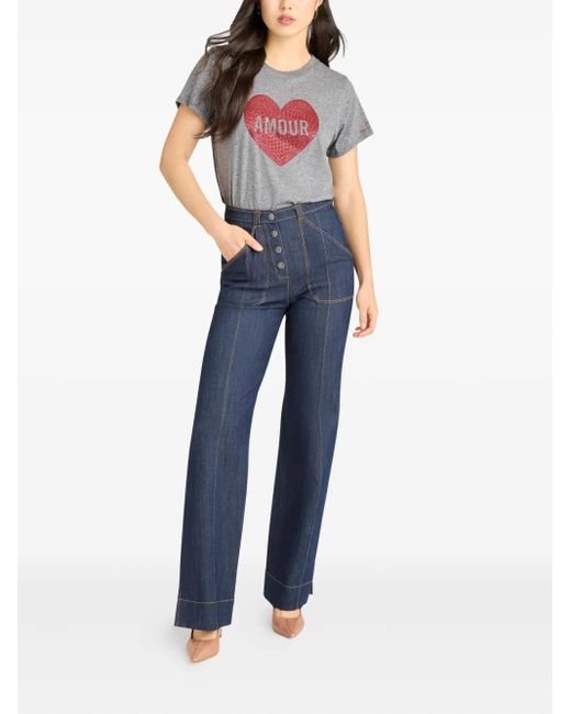 Cinq À Sept Gray Heart-Embellished T-Shirt