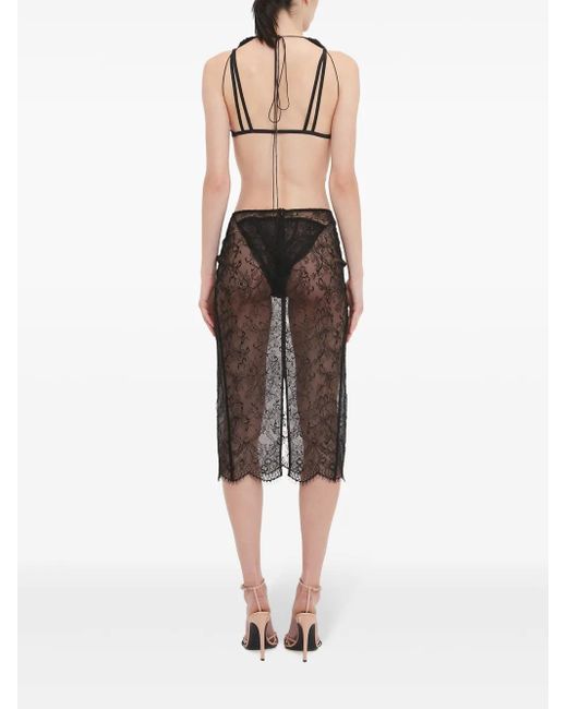 Victoria Beckham Midi-Rok Met Ruches in het Black