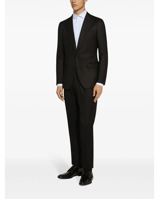 Dolce & Gabbana Black Wool Single-Breasted Jacket for men